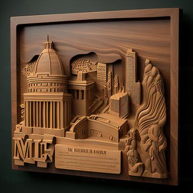 3D model Des Moines Iowa (STL)